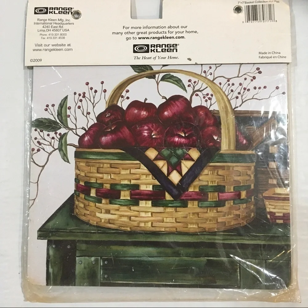 Basket of Apples Hot Pad Trivet Set of 2